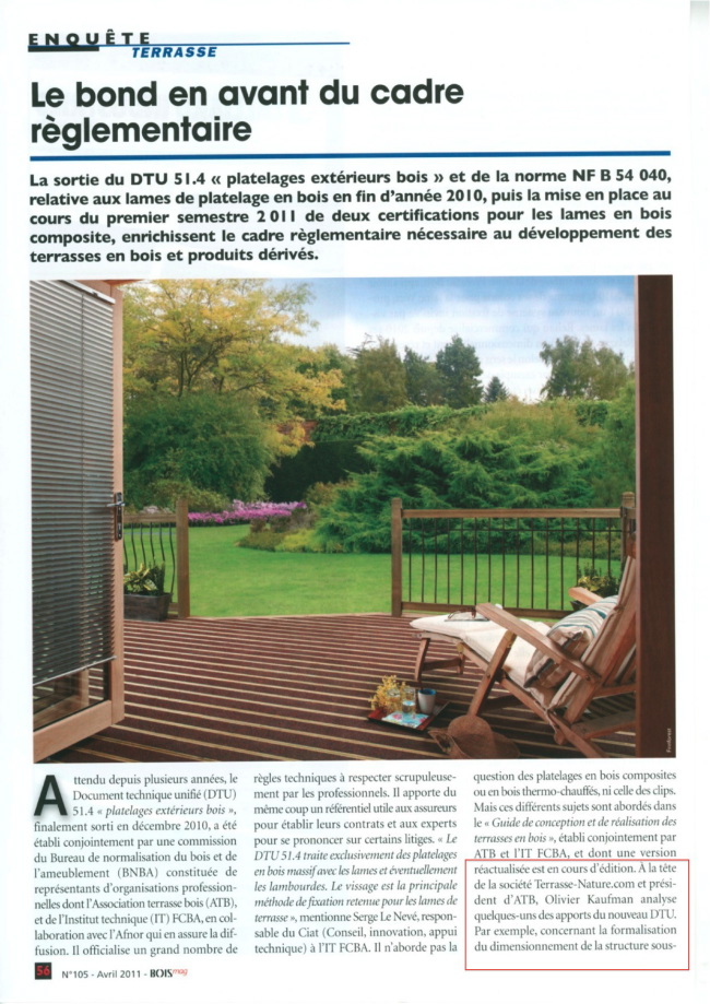 Le DTU 514 Platelages extérieurs Bois (terrasse en bois) Bois Mag Le DTU 514 Platelages extérieurs Bois (terrasse en bois) Bois Mag