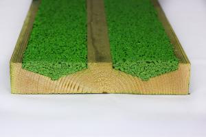 Lame de Terrasse en Pin traité avec Antidérapant souple Aquadeck, Vert