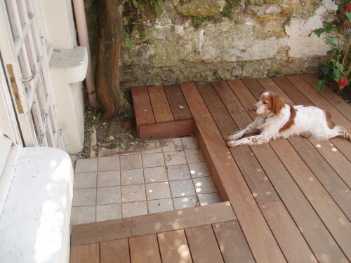 Terrasse en bois seuil trop bas