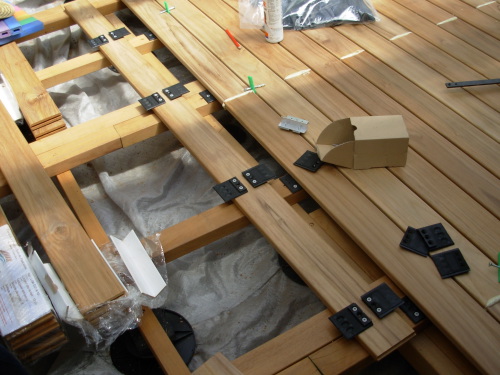 Monter une double structure sur géotextile avec plots PVC pour ma terrasse bois