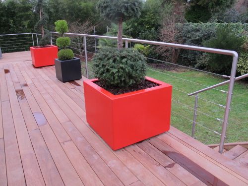 Garde-corps inox terrasse sur poteaux