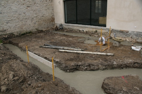 Terrasse en bois en hauteur sur structure bton