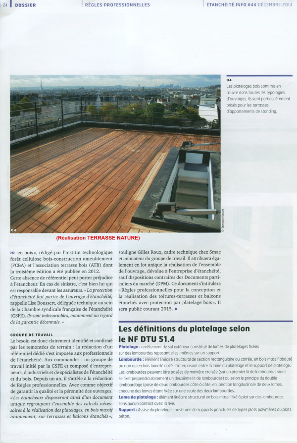 terrasse bois sur EPDM