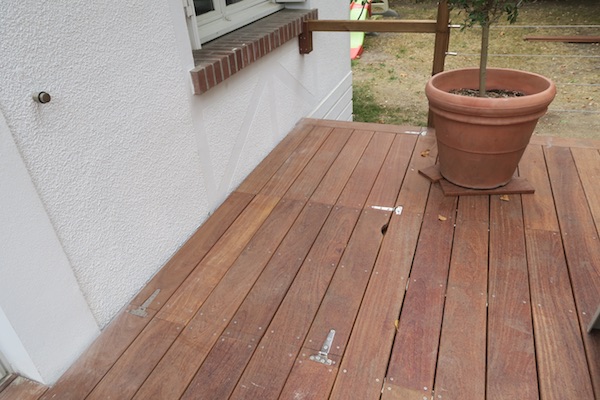 Trappe terrasse en bois exotique