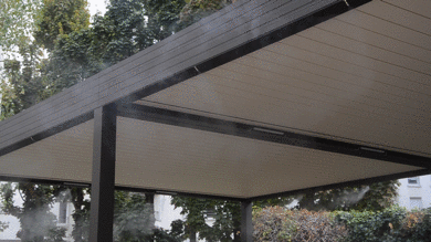 Pergola bioclimatique brumisation