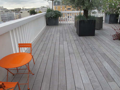 Terrasse en ipé grisée