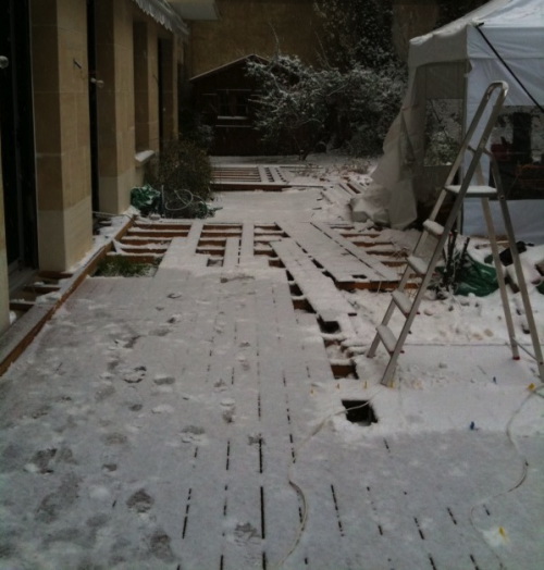 Faire une terrasse bois en hiver