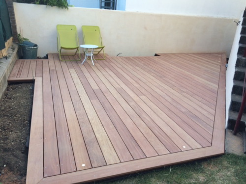construction de piscine Piscine avec fond mobile en bois exotique