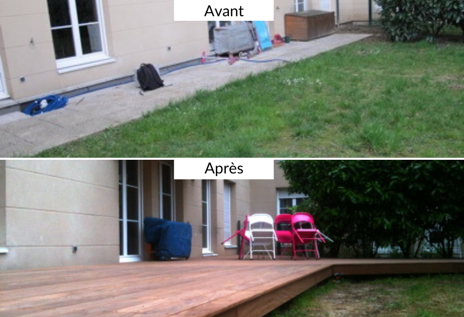 création d'une terrasse avec biais - Caposicco